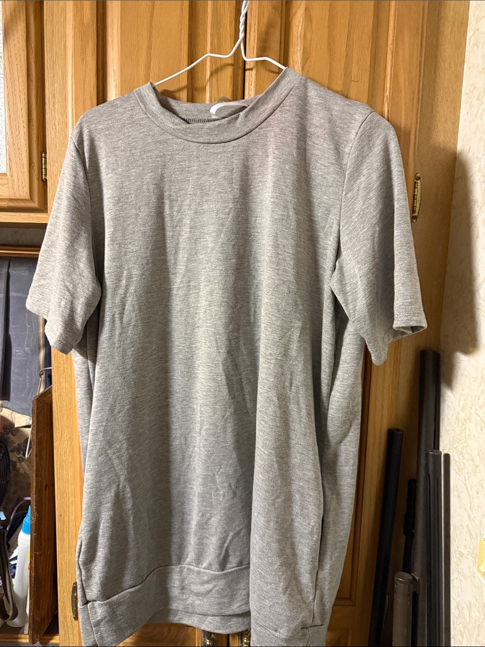 Azules Heather Gray Short-Sleeve Tunic Top